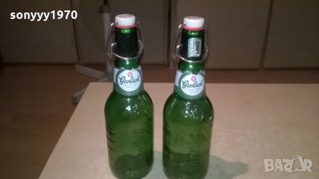 grolsch-2бр празни шишета с интересни капачки