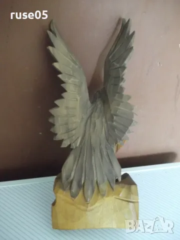 Фигура дървена "Орел кацнал върху скала" резбована, снимка 3 - Колекции - 50337343