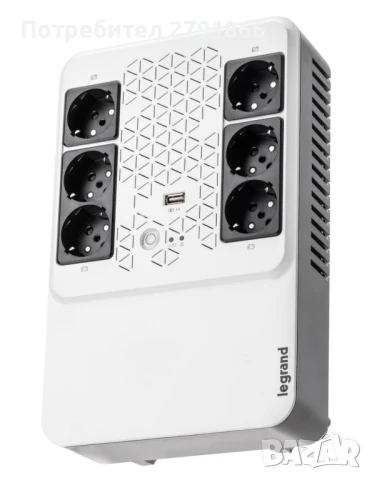 Legrand Keor Multiplug UPS с USB, 6 защитни контакта (Schuko),мощност 800 VA,номинална активна 480 W