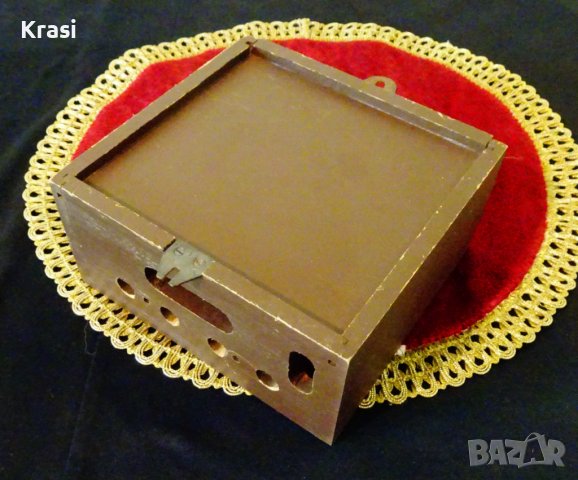 Дървена кутия за механизъм на стенен часовник. , снимка 1