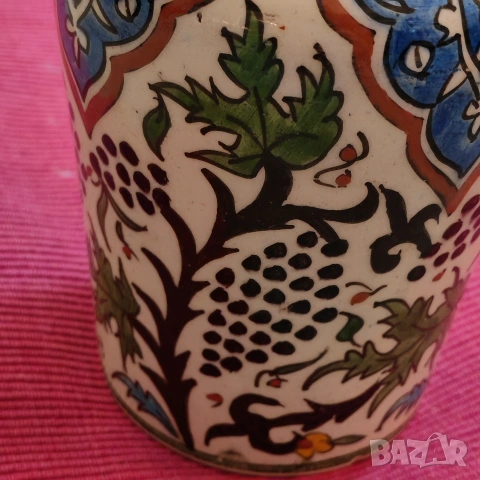 Антична османска,турска ваза "Кютахя" края на 19-ти век. , снимка 13 - Вази - 53178656