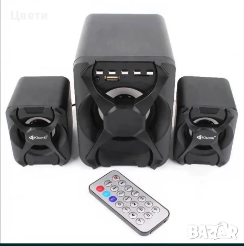 Тонколони с буфер  Kisonli, Bluetooth, 5W+3W*2, USB