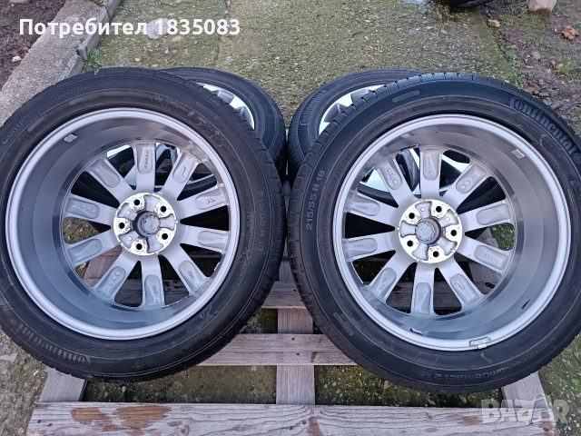 Лети джанти 18ки 5х114.3 Nissan + летни гуми 215/55/18 Continental, снимка 8 - Гуми и джанти - 52593952