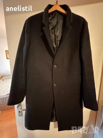 🔥 ZARA ЕЛЕГАНТНО МЪЖКО ПАЛТО – КЛАСИКА В ЧЕРНО 🔥