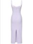 BEC+BRIDGE виолетова дълга рокля с презрамки, размер XS, миди , снимка 11