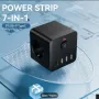 Разклонител 7-в-1 с 3 ЕС контакта, 3 USB порта и Type-C порт, снимка 3