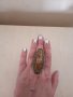 Невероятно красив Арт Деко прьстен с имитация на кехлибар, снимка 3