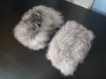Нови луксозни кожени маншети / гети, естествена кожа с косъм от сребърна лисица, пух, лисича, лисици, снимка 3