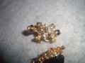 ДВЕ ФИГУРАЛНИ ПОЗЛАТЕНИ АРТ БРОШКИ с БЛЕСТЯЩИ ФАСЕТ - КРИСТАЛИ 29050, снимка 7