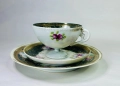Japanese  Circa 1908-1921 Gilded Moriage Hand Painted Tea Cup & Saucer Trio Код P1610, снимка 1