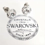 Обеци на винт с кристали SWAROVSKI RIVOLI CRYSTAL 9 ММ-бял, снимка 1