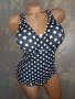Nice size 100 C/ XL-Нов бански черен на бели точки с много висока талия , снимка 3