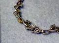 СТАРА ФЛОРАЛНА СРЕБЪРНА ГРИВНА ПАТИНИРАНО СРЕБРО 925 с ГНЕЗДА За ИНКРУСТИРАНЕ на СКЪПИ КАМЪНИ 19416, снимка 4