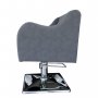 Луксозен фризьорски стол с мека гладка сива тапицерия A5000, снимка 2