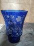 кристална ваза бохемия кобалт, снимка 2