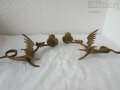 2 бр свещници с дракони месинг бронз антика фигура статуя, снимка 4