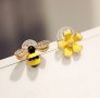 Асиметрични обеци Пчела и Цвете, снимка 2