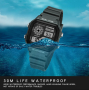 SYNOKE Мъжки цифров часовник спортен многофункционален водоустойчив, снимка 4