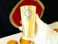 Месингова чаша Крал на кеглите,боулинг от 1970 г. , снимка 1 - Антикварни и старинни предмети - 37368395