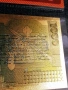 Позлатена с 24 карата злато рядка банкнота 1000 лева 1994 г със сертификат поредни сериини номера , снимка 10