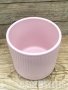 Цилиндрична керамична кашпа, без отвор - розова, снимка 2