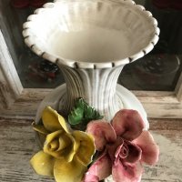 Порцеланова Кошница с цветя на Bassano Италия , снимка 5 - Вази - 38324154