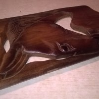 КОН-Пано стенно от тиково дърво - конска глава ръчна изработка, снимка 3 - Колекции - 27396867
