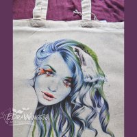 Текстилна чанта / торба за пазар с дълги дръжки "Вода", снимка 5 - Чанти - 28124064
