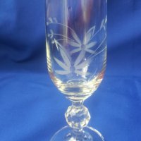 Комплект ретро чаши за вино, шампанско, столче, ръчна гравюра, снимка 6 - Колекции - 33411384