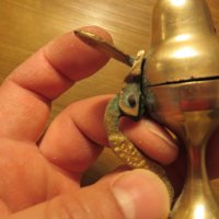 малко удобно бронзово кандило - за да е винаги с вас, тамянник 11 см, 1927г., Царство България, снимка 4 - Антикварни и старинни предмети - 28077762