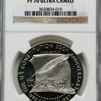 1987-S Constitution S$1 - NGC PF 70 - САЩ Възпоментелна Монета Сребърен Долар, снимка 1 - Нумизматика и бонистика - 43773246