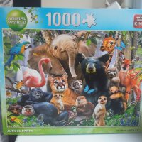 Пъзел ANIMAL WORLD Jungle Party 1000 части, снимка 1 - Игри и пъзели - 39090371
