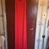 Дълга червена рокла с гол гръб , снимка 2 - Рокли - 39233726