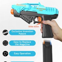 Нов Пистолет пневматична играчка за момчета Игра стрелба 6 пяна куршуми, снимка 4 - Други - 34955595