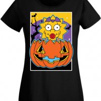 Дамска тениска The Simpsons Maggie Simpson 03,Halloween,Хелоуин,Празник,Забавление,Изненада,Обичаи,, снимка 1 - Тениски - 38154383