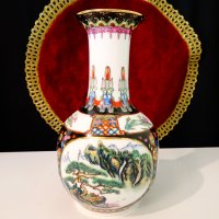 Китайска ваза,ръчно декорирана,злато. , снимка 1 - Вази - 37274764