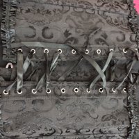 6XL Черен сатенен корсет за едра дама , снимка 4 - Корсети, бюстиета, топове - 40053908