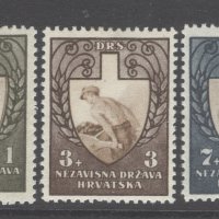 Хърватия 1943 - Мi №94/96 - комплектна серия чиста, снимка 1 - Филателия - 44026303