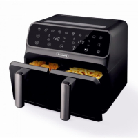 Фритюрник AirFryer Rosberg Premium RP51980N, 1700W, 2съда x 4л., Горещ въздух, Таймер, до 200°C, Чер, снимка 1 - Фритюрници - 44895557