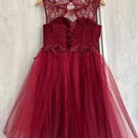 Къса рокля-бордо, снимка 3 - Рокли - 44922437