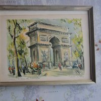 Стара картина Триумфалната Арка , снимка 3 - Картини - 36918103