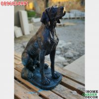 Градинска статуя куче от бетон Немски дог в реален размер – бронз с окислен ефект, снимка 7 - Градински мебели, декорация  - 39026912