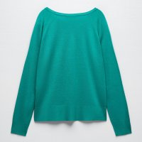 Зелена блуза от тъничко фино плетиво , снимка 3 - Блузи с дълъг ръкав и пуловери - 43897114