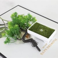 Декоративен изкуствен бонсай в саксия, Зелен, снимка 3 - Стайни растения - 43336759