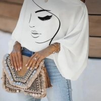 Уникален бял топ Бохемия  , снимка 8 - Блузи с дълъг ръкав и пуловери - 44078308