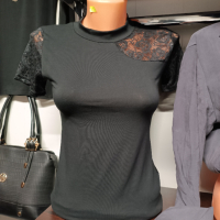Дамска блуза с дантела , снимка 4 - Ризи - 44909938