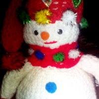 Ръчно плетен Голям снежен човек, снимка 2 - Плюшени играчки - 38845481