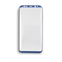 Стъклен протектор за Samsung Galaxy S8+  S8 Plus G955 FullFace син Blue скрийн протектор, снимка 3 - Фолия, протектори - 19503609