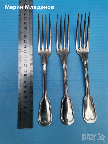 Стари вилици и лъжици - месинг, снимка 1