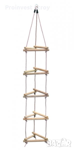 Въжена стълба за катерене триъгълна АС3051 дължина 1.90 м. и аксесоари за детски площадки, снимка 1